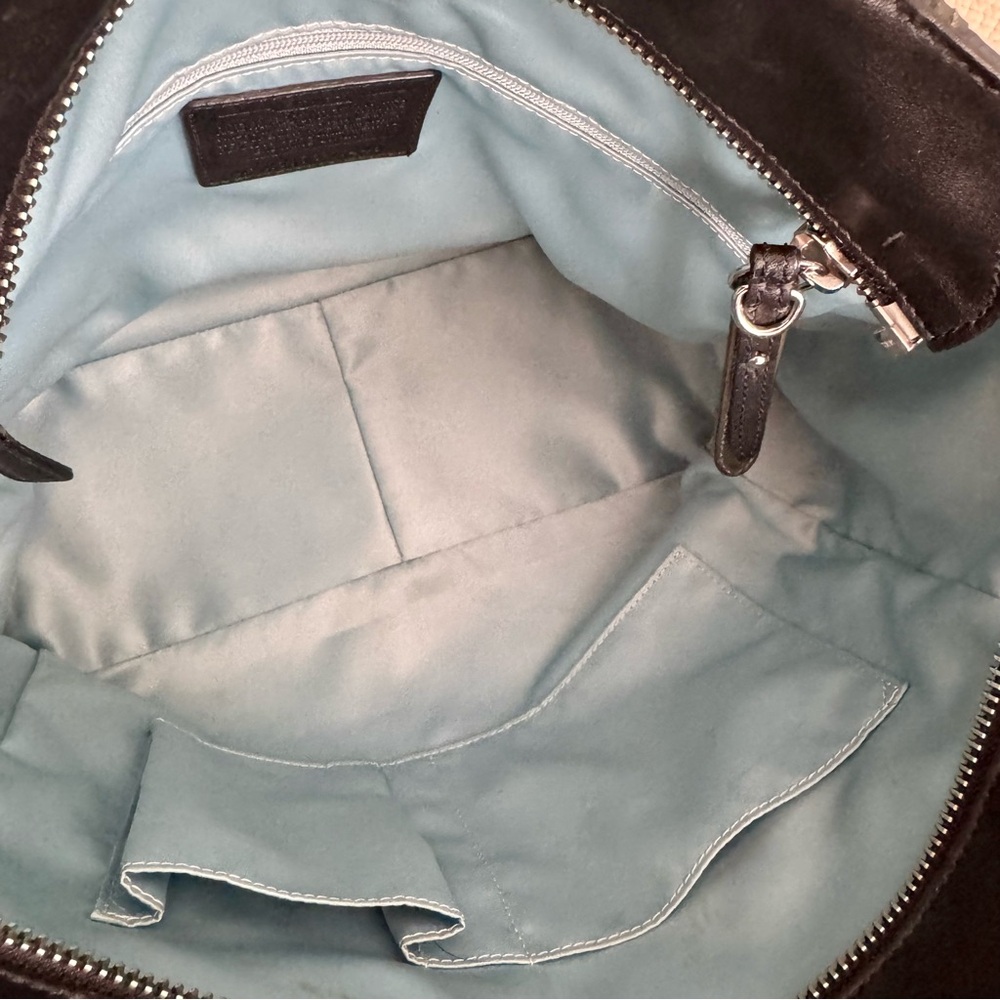 SOLD Coach Colette Signature Overlay Leather Tote – Olive & Black (16449) - Picture 11 of 17